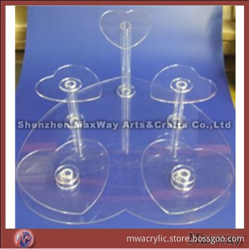 Transparent Heart-shaped Acrylic Cupcake Stand Rack